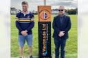 Allen Gilbert (right), Ellingham's former prop forward and owner of their main sponsor Westmade, before the game with Ellingham's 1st XV captain Andrew Lorton, who's currently injured.