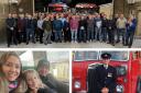 Colleagues of Mark Hillier gathered to pay their respects to the late firefighter who died in a car crash while responding to a fire