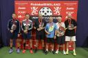 Albert Ball (second from right) won bronze in the men's 65+ doubles at the 2023 Pickleball English Nationals.