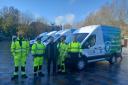 Parks Manager, Mostyn Coombes with members of the Grounds Team in front of the new vehicles