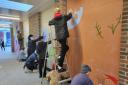 Bishop Wordsworth's students arrived at Pepys Walk on Tuesday, November 21 to help paint a series of murals along the pedestrian route.