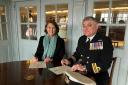 Teresa Dent, CEO of the GWCT, and Lieutenant Commander BJ Smith of the Royal Navy and Commanding Officer of HMS Victory, signed the agreement at Nelson's original table onboard the famous warship.