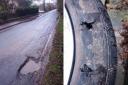 Gary Burnett damaged the tyre of his new Peugeot after driving through a pothole.