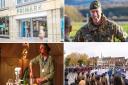 Clockwise from top left: Primark, Prince William in Salisbury Plain Training Area, Remembrance Sunday service, and Giuseppe Dell’Anno