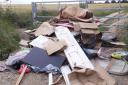 Fly-tipped items at Ibworth Lane