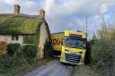 The lorry driver was stuck next to a B&B.