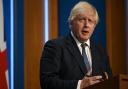 PA Explore. Boris Johnson during a media briefing in Downing Street on Covid-19 in July