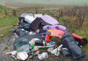 The rubbish left by flytipper in Woodrow Road, Melksham. Photo: Wiltshire Council