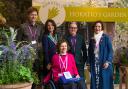 Charlotte Harris and Hugo Bugg of Harris Bugg Studio with Horatio’s Garden Founder & Chair of Trustees, Dr Olivia Chapple, Executive Trustee Victoria Holton and Trustee Catherine Burns pictured at RHS Chelsea Flower Show 2022. Photo: Lucy Shergold