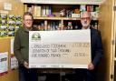 Ringwood Foodbank accepting a £2,500 donation from Pennyfarthing Homes. (Photo by Pennyfarthing Homes)