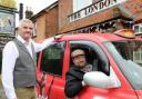 Phil Hoyle, left, landlord of The London Tavern, and Philip Bristow, Ringwood’s first London-style cabbie.
