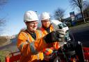 Openreach Frome fibre joiner James Moon and trainee fibre joiner Luke Kinsey.