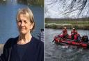 Lynne Morrall (left) and search and rescue teams in the River Avon near Churchill Gardens earlier today