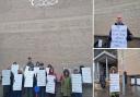 Protests outside Salisbury Law Courts on Monday, April 15