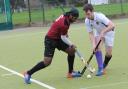 Salisbury Mens Hockey 1st Team vs University of Portsmouth at the Lower Bemerton pitch. DC6920P4..Picture by Tom Gregory. Jagjit Marwaha