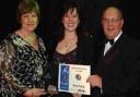 Green Business award winners Sue and Cavan Mitchell and Beth Smith (centre), of Autocrash. DB3610P11