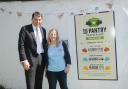MP John Glen and founder Fiona Ollerhead..The Pantry Partnership open day at the former Bowls Club in Victoria Park, Salisbury DC9118P4 Picture by Tom Gregory.