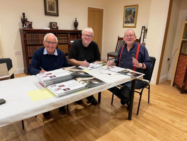 Salisbury Journal: Tom, Andy and Philip signing books in the family museum