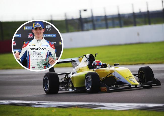 18-year-old motor racer John Bennett testing a GB3 single-seater this month.