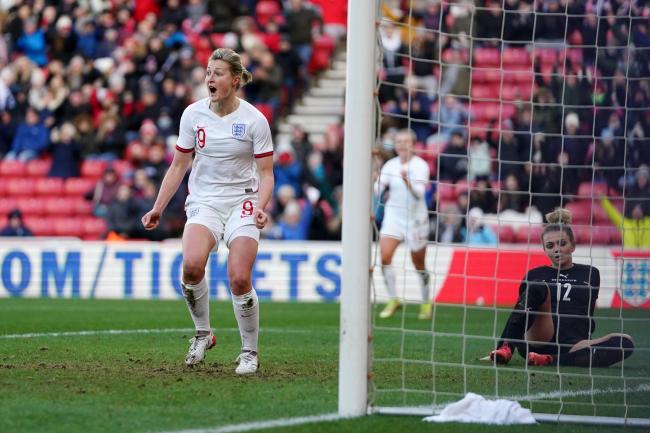 England’s Ellen White celebrates scoring the winner against Austria