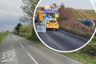 The A360, inset: the scene of the crash