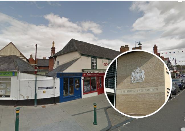 Driver to pay £1098 as alcohol level in breath triple the legal limit. Image of Salisbury Street in Amesbury from Google Maps