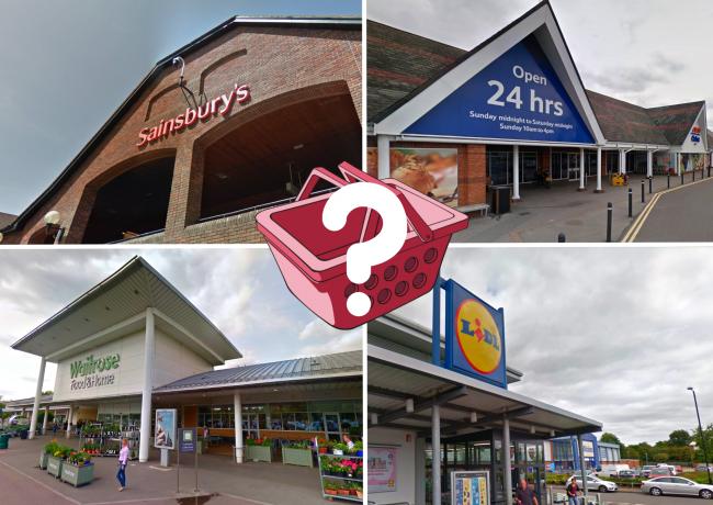 Quietest times to shop at the five main supermarkets in Salisbury. Images from Google Maps.