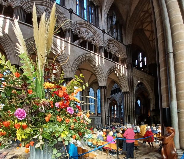 Salisbury Journal: Hundreds attend Salisbury Cathedral's 2022 Flower Festival launch October 2021- Picture by Amy Sherburn