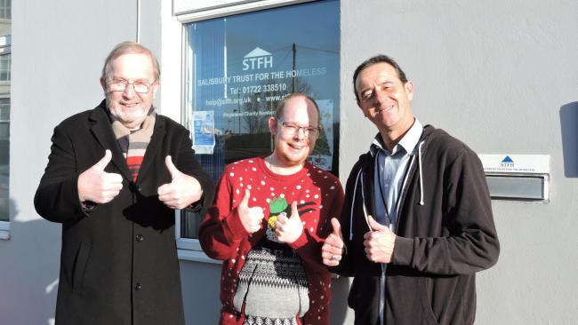 Salisbury Trust for the Homeless members (left to right): Gordon Pardy, Head of Fundraising; Ross Foster-Manning, Project Leader; Daniel Clack, Support Worker.