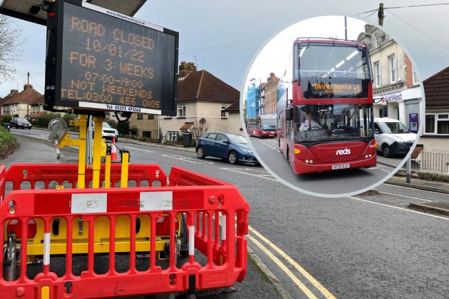 Devizes Road closure and inset, Salisbury Reds R1 service