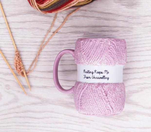 Salisbury Journal: Knitting Keeps Me From Unravelling Mug. Credit: Menkind