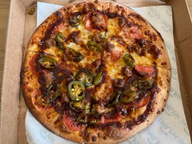 Salisbury Journal: An Italian Sausage & Pepperoni Papadia unfolded in a pizza box (Katie Collier)