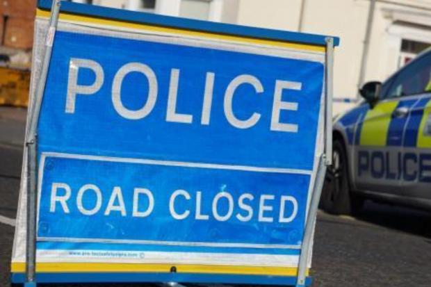 Road closure in place after collision