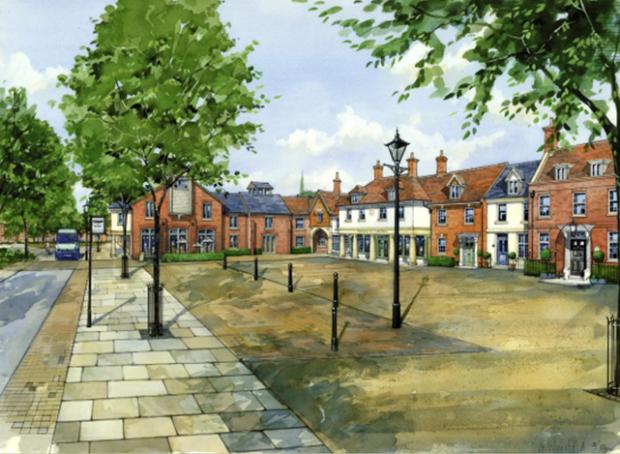 Salisbury Journal: Sketch of what Alderholt Meadows could look like. Picture: Scott Worsfold Architects and Urban Designers