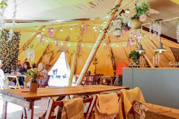 Salisbury Journal: The bistro offers customers a relaxing garden tepee. Credit: The Wood Bar