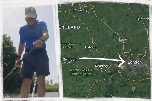 Martin Bentley has set out to paddle board for 85 miles.