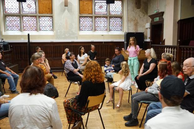 The most recent workshop, with a wide range of residents, Photos by Jamie McDine