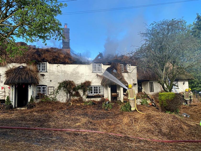 Fire destroys The Crown Inn in Alvediston 