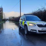 Police in Hazelbury Bryan in North Dorset following a Covid-19 rule breach - Picture from North Dorset Police