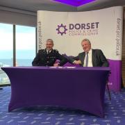 Chief Constable James Vaughan with the new Dorset Police and Crime Commissioner David Sidwick