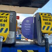 Out of use fuel pumps at Esso on Southampton Road