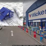 Planning applications include one for Wickes on Hatches Lane. Google Maps image