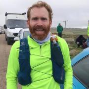 James Mills at the end of his 50 mile race