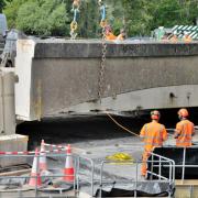 Bridge replacement works on the A31 at Ringwood. Picture: Derek Maidment