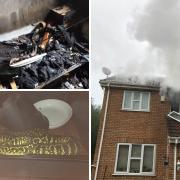 Firefighters tackled a blaze at a house in Three Legged Cross on October 2. Pictures: Verwood and Ferndown Fire Stations
