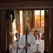 Crucifer and candle bearers at St Mary's Church in Fordingbridge on Sunday, February 19. (Photo by Avon Valley Churches)