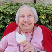 Stella Parsons with her 99 Flake for her birthday on Monday, May 29.