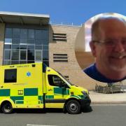 Ambulance at Salisbury Crown Court. Inset: Allan Beacham.