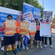 Junior doctors on the picket line at Salisbury District Hospital.