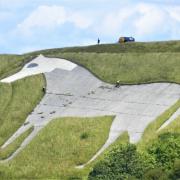 The iconic White Horse landmark is getting a makeover thanks to recent maintenance works.